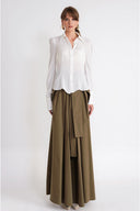 White Body-hugging chiffon shirt 10864