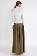 White Body-hugging chiffon shirt 10864