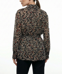 Patterned Loose fit belted shirt 10866