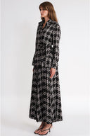 Black Loose fit belted shirt 10871