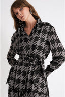 Black Loose fit belted shirt 10871