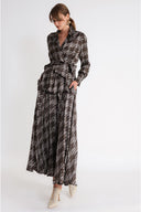 Brown Loose fit belted shirt 10871