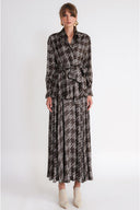 Brown Loose fit belted shirt 10871
