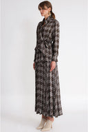Brown Loose fit belted shirt 10871