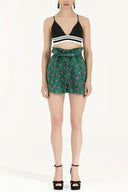 Green High waist  shorts 11095
