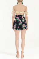 Patterned High waist  shorts 11095