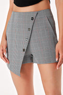 Black Button detailed shorts skirt 11097