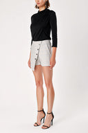 Beige Button detailed shorts skirt 11097