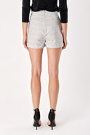 Beige Button detailed shorts skirt 11097