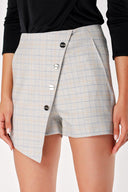 Beige Button detailed shorts skirt 11097