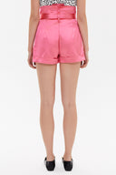 Fuchsia High waist  Pleated  shorts  11099