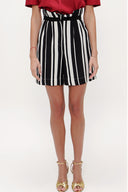 Black High waist  striped  shorts  11104