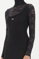 Black Jacquard  knit  dress  27690
