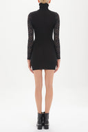 Black Jacquard  knit  dress  27690