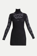 Black Jacquard  knit  dress  27690