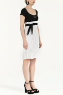 Black Tulle sleeve and neck mini dress  90484