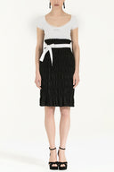 White Tulle sleeve and neck mini dress  90484