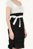 White Tulle sleeve and neck mini dress  90484