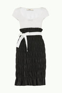 White Tulle sleeve and neck mini dress  90484