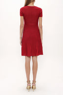 Red Pleated knit dress 27897