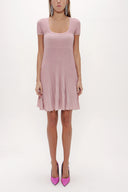 Pink Pleated knit dress 27897