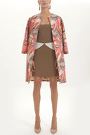 Beige Contrast colour knit dress 27929