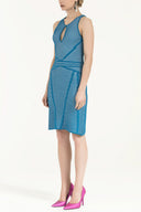 White Printed knit  dress  28034