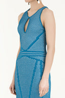 White Printed knit  dress  28034