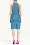 White Printed knit  dress  28034