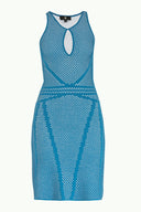 White Printed knit  dress  28034