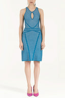 White Printed knit  dress  28034