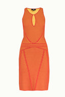 Yellow Printed knit  dress  28034