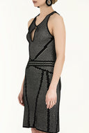 Ecru Printed knit  dress  28034