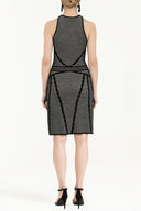 Ecru Printed knit  dress  28034