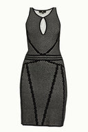 Ecru Printed knit  dress  28034