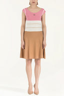 White Ruffle skirt knitwear  dress 28035