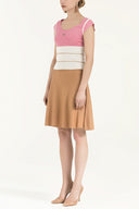 White Ruffle skirt knitwear  dress 28035