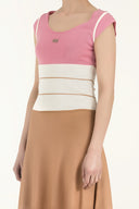 White Ruffle skirt knitwear  dress 28035