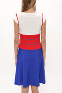 Red Ruffle skirt knitwear  dress 28035