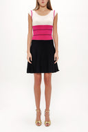 Fuchsia Ruffle skirt knitwear  dress 28035