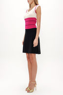 Fuchsia Ruffle skirt knitwear  dress 28035