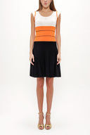 Orange Ruffle skirt knitwear  dress 28035