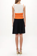 Orange Ruffle skirt knitwear  dress 28035