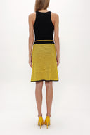 Yellow Belted  strappy  knit  dress  28036