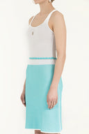 Turquoise Belted  strappy  knit  dress  28036