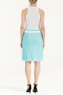 Turquoise Belted  strappy  knit  dress  28036