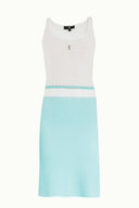 Turquoise Belted  strappy  knit  dress  28036