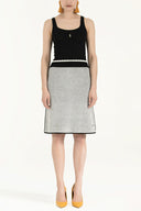 Ecru Belted  strappy  knit  dress  28036