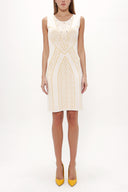 Ecru Printed knit  dress  28040
