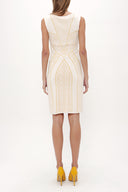 Ecru Printed knit  dress  28040